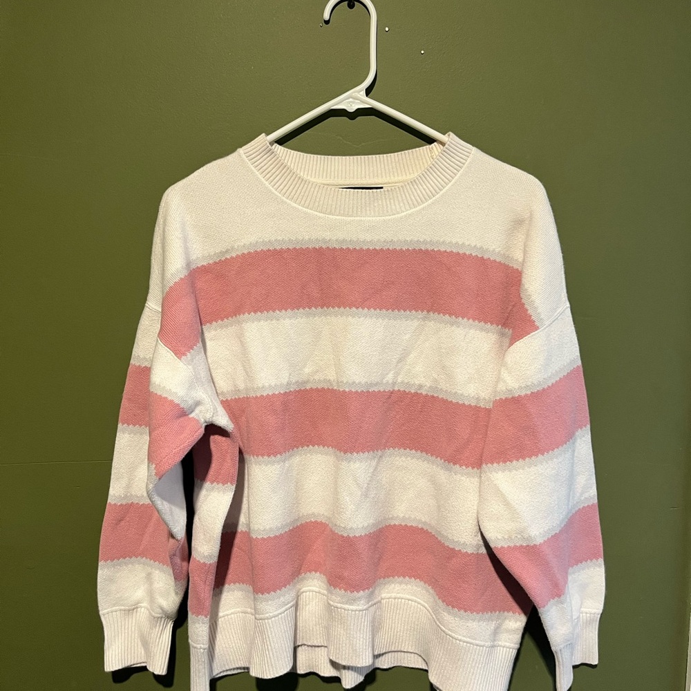 Vans Striped Pink and White Women's Sweater